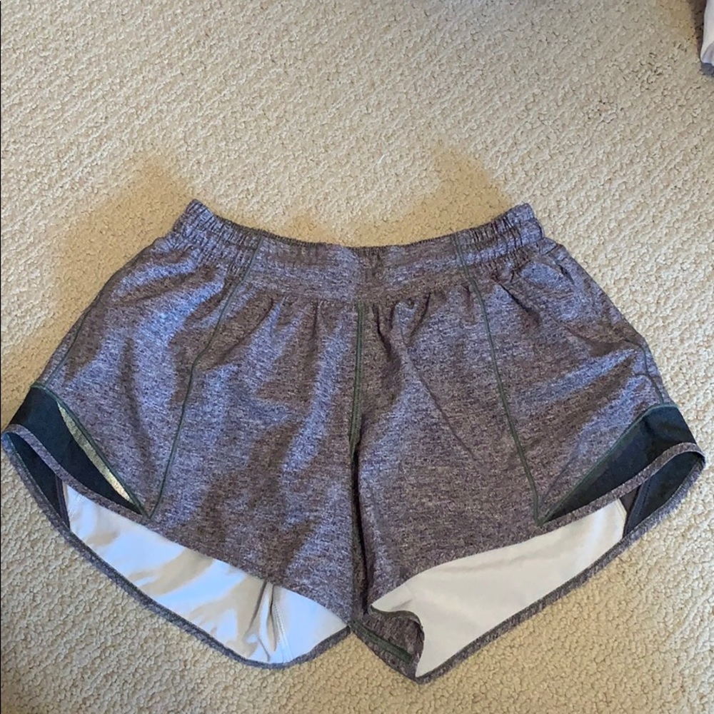 Grey lululemon hotty hot 4” shorts